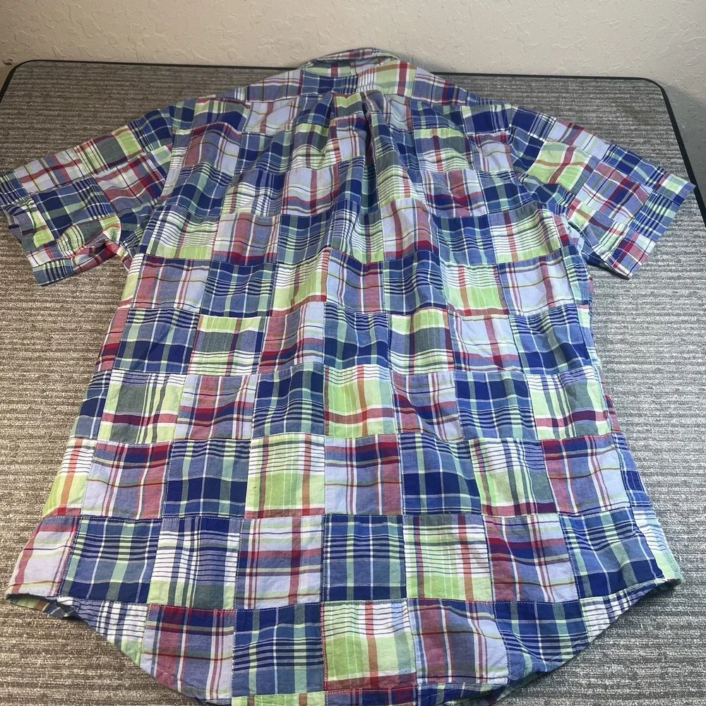 Brooks Brothers Shirt Regent Patchwork Madras Mens SS Button Down S Multi-Color